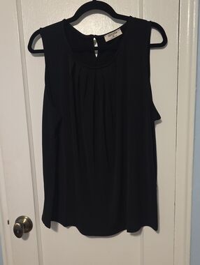 Zeravani Black Pleated Front Sleeveless Camisole
